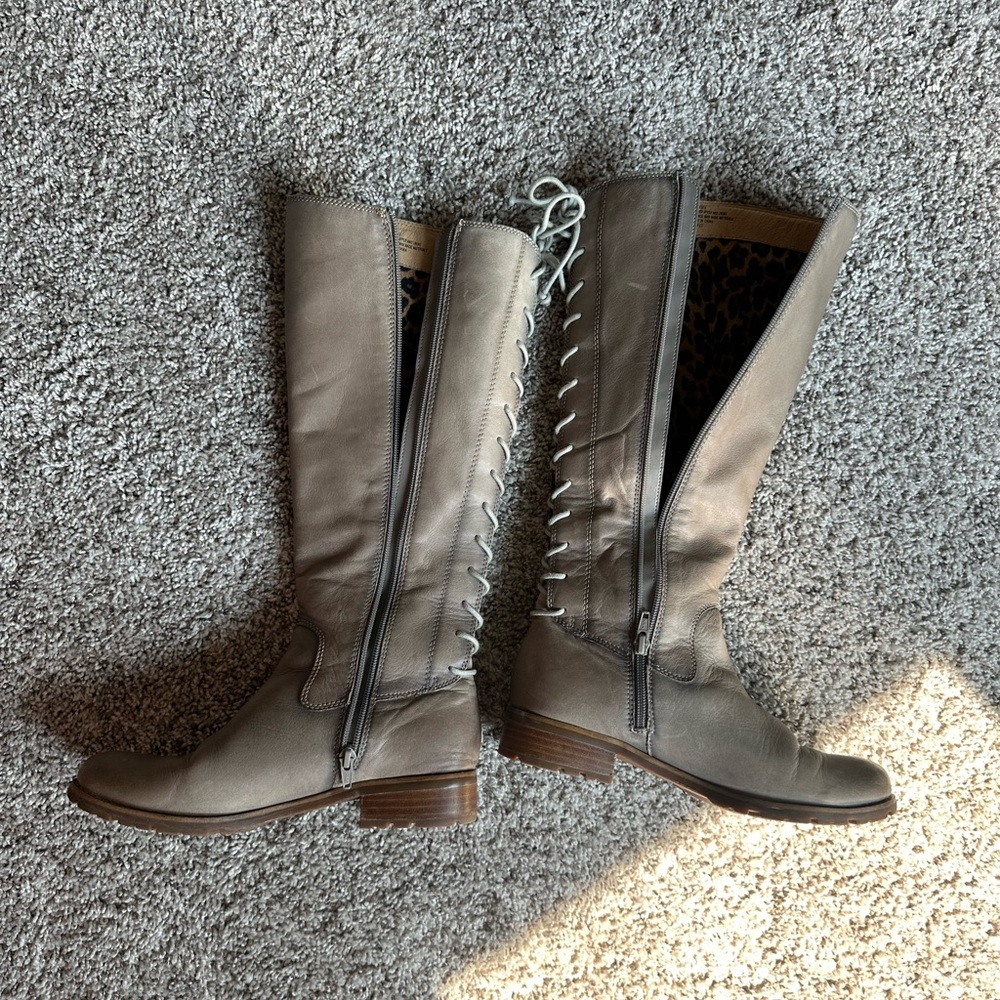 Sofft Sharnell Leather Tall Boots grey size 8 - Picture 15 of 15